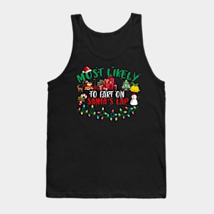 Most Likely To Fart On Santa's Lap Funny Christmas Tank Top